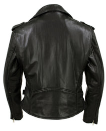 Milwaukee Leather USA MADE MLJKL5004 Women's Black The Flaunt Premium Classic Motorcycle Style Leather Jacket