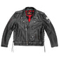 Hot Leathers JKM2001 Men’s Black ‘Skull And Crossbones' Motorcycle Leather Jacket