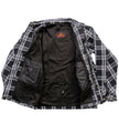 Hot Leathers JKM3002 Men's Black and White Flannel Motorcycle Shirt-Jacket w/ CE Armor Protection