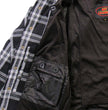 Hot Leathers JKM3002 Men's Black and White Flannel Motorcycle Shirt-Jacket w/ CE Armor Protection
