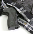Hot Leathers JKM3002 Men's Black and White Flannel Motorcycle Shirt-Jacket w/ CE Armor Protection