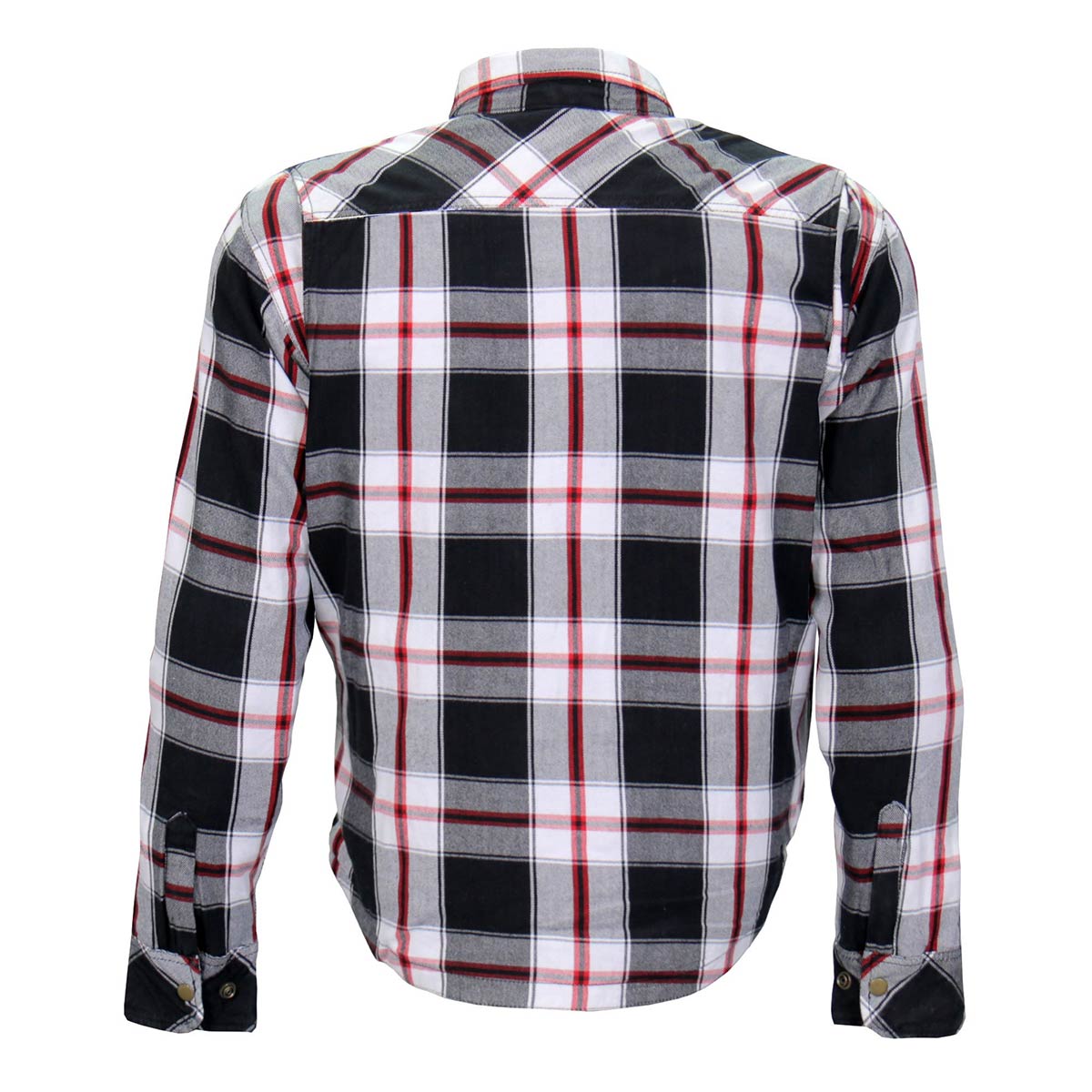 Hot Leathers JKM3001 Men's Red and White Flannel Motorcycle Shirt-Jacket w/ CE Armor Protection