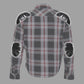 Hot Leathers JKM3001 Men's Red and White Flannel Motorcycle Shirt-Jacket w/ CE Armor Protection