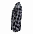 Hot Leathers JKM3002 Men's Black and White Flannel Motorcycle Shirt-Jacket w/ CE Armor Protection