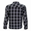 Hot Leathers JKM3002 Men's Black and White Flannel Motorcycle Shirt-Jacket w/ CE Armor Protection