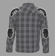 Hot Leathers JKM3002 Men's Black and White Flannel Motorcycle Shirt-Jacket w/ CE Armor Protection