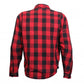 Hot Leathers JKM3003 Men's Red and Black Armored Flannel Motorcycle Shirt-Jacket w/ CE Armor Protection