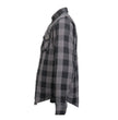 Hot Leathers JKM3004 Men's Grey and Black Armored Flannel Motorcycle Shirt-Jacket w/ CE Armor Protection