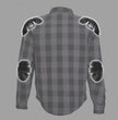 Hot Leathers JKM3004 Men's Grey and Black Armored Flannel Motorcycle Shirt-Jacket w/ CE Armor Protection