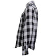 Hot Leathers JKM3005 Men's White and Black Armored Flannel Motorcycle Shirt-Jacket w/ CE Armor Protection
