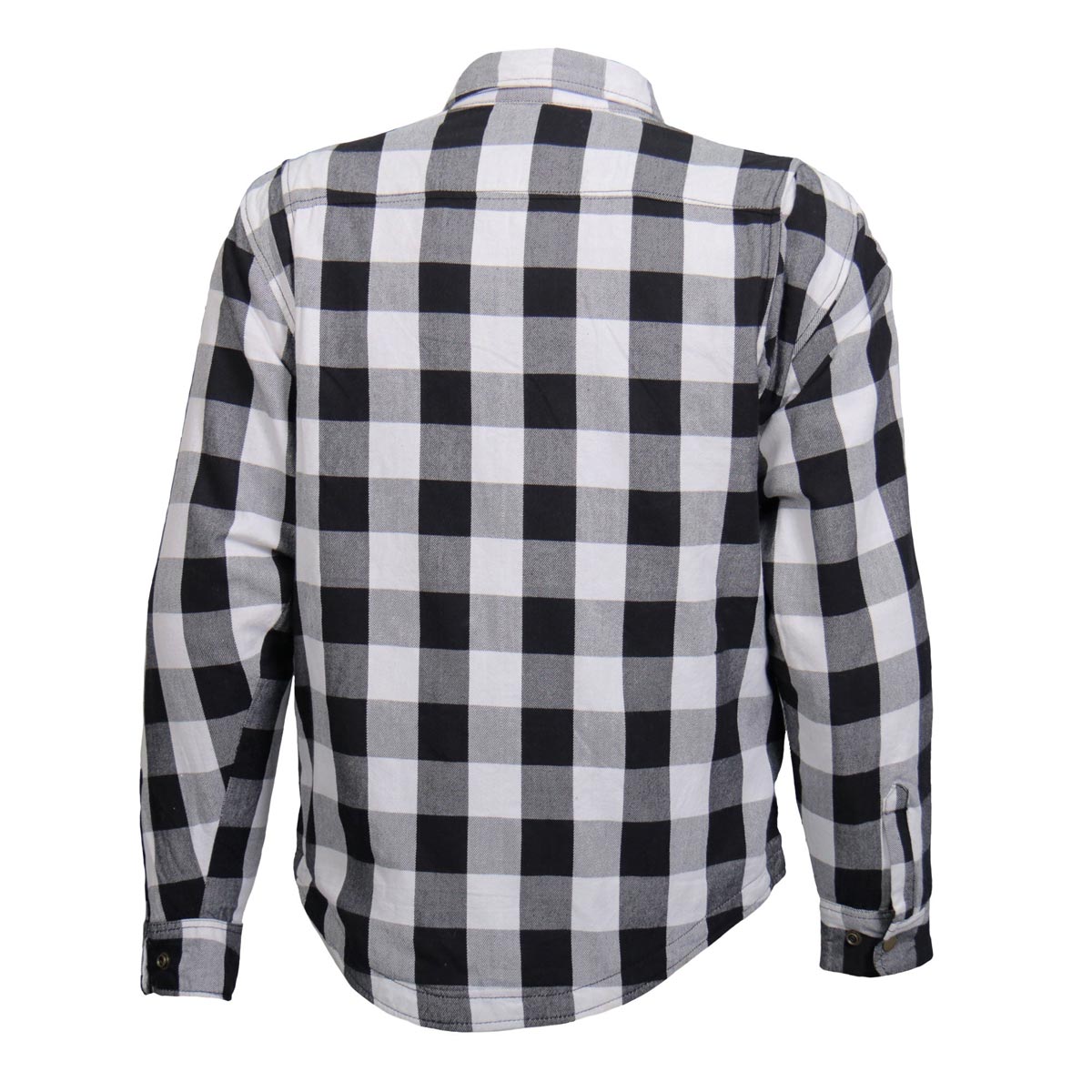 Hot Leathers JKM3005 Men's White and Black Armored Flannel Jacket