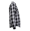 Hot Leathers JKM3005 Men's White and Black Armored Flannel Motorcycle Shirt-Jacket w/ CE Armor Protection
