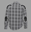 Hot Leathers JKM3005 Men's White and Black Armored Flannel Motorcycle Shirt-Jacket w/ CE Armor Protection