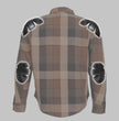 Hot Leathers JKM3007 Men's Black and Brown Armored Flannel Motorcycle Shirt-Jacket w/ CE Armor Protection