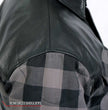 Hot Leathers JKM3203 Men's Grey and Black Aramid Fibers Reinforced Leather and Plaid Flannel Shirt