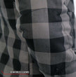 Hot Leathers JKM3203 Men's Grey and Black Aramid Fibers Reinforced Leather and Plaid Flannel Shirt