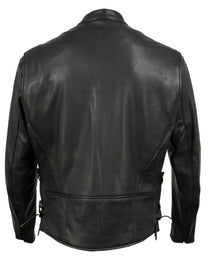 Milwaukee Leather USA MADE MLJKM5002 Men's Black Air Stream Vented Premium Leather Motorcycle Jacket with Side Laces