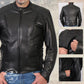 Milwaukee Leather USA MADE MLJKM5002 Men's Black 'Air Stream' Vented Premium Leather Motorcycle Jacket with Side Laces