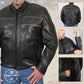 Milwaukee Leather USA MADE MLJKM5003 Men's Black 'Echo' Premium Leather Motorcycle Jacket with Reflective Piping