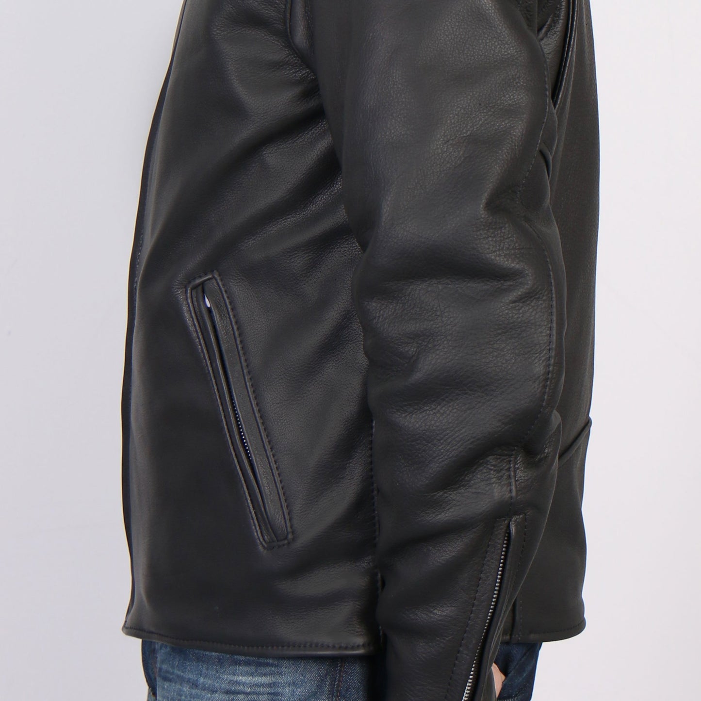 Hot Leathers JKM5006 USA Made Men's Black Leather Motorcycle Jacket