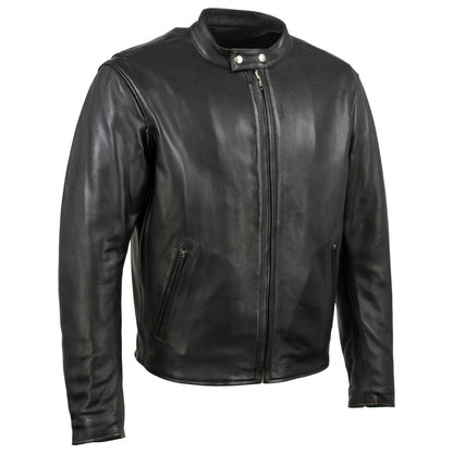 Hot Leathers JKM5006 USA Made Men's 'Rumble' Black Premium Leather Motorcycle Jacket