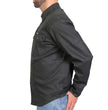 Hot Leathers JKM6003 Men's Black Waxed Cotton Concealed Carry Motorcycle Casual Shirt Jacket