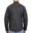 Hot Leathers JKM6003 Men's Black Waxed Cotton Concealed Carry Motorcycle Casual Shirt Jacket