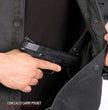 Hot Leathers JKM6003 Men's Black Waxed Cotton Concealed Carry Motorcycle Casual Shirt Jacket