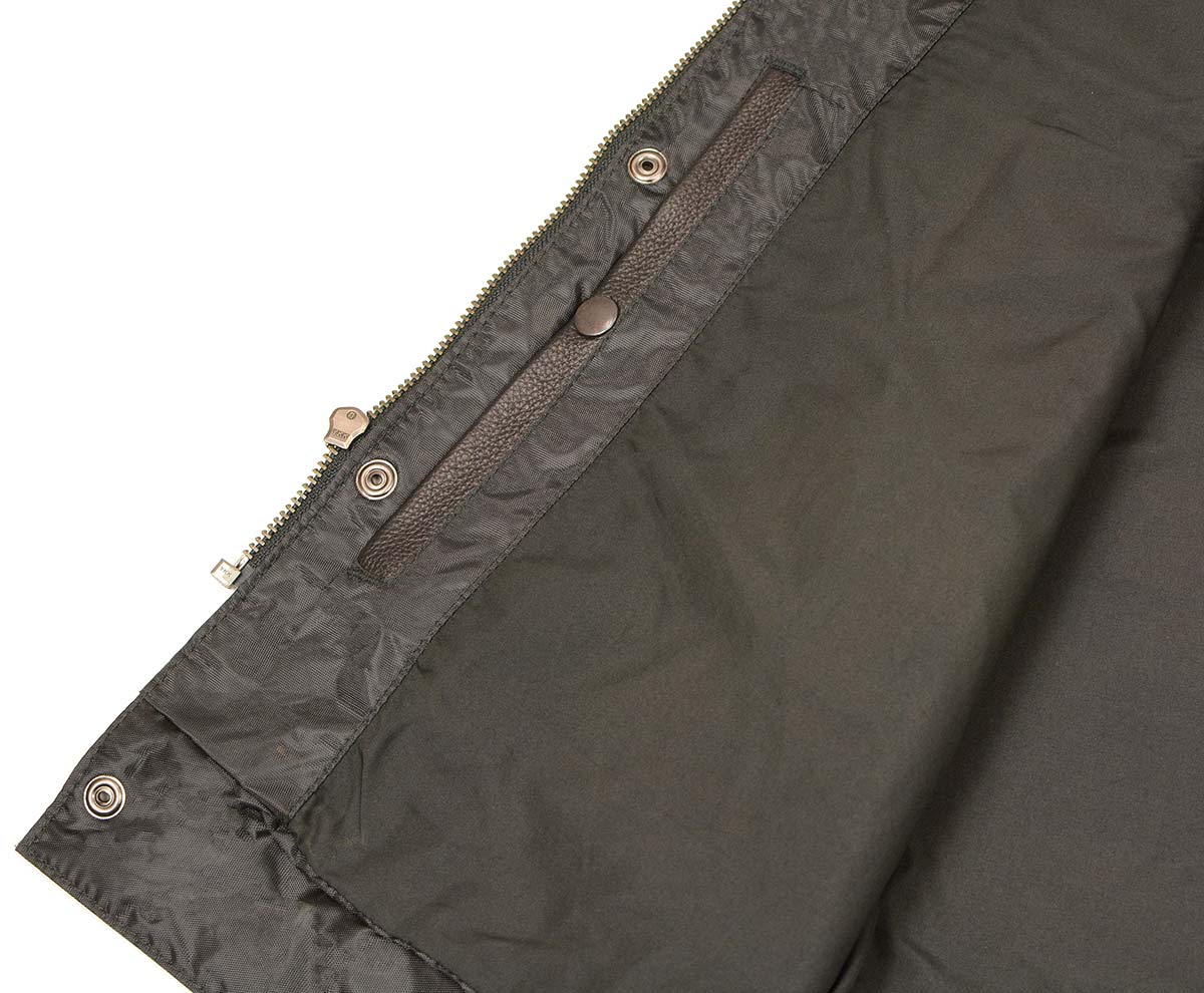 Just Leather JSM3511 Men's Black Collarless Dual Snap and Zipper Front Club Style  Vest