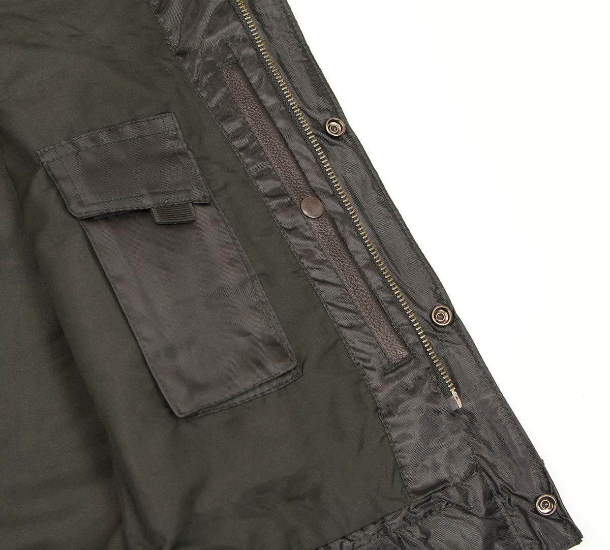 Just Leather JSM3511 Men's Black Collarless Dual Snap and Zipper Front Club Style  Vest