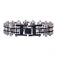 Hot Leathers JWB4101 Double Wide Silver and Black Motorcycle Chain Bracelets