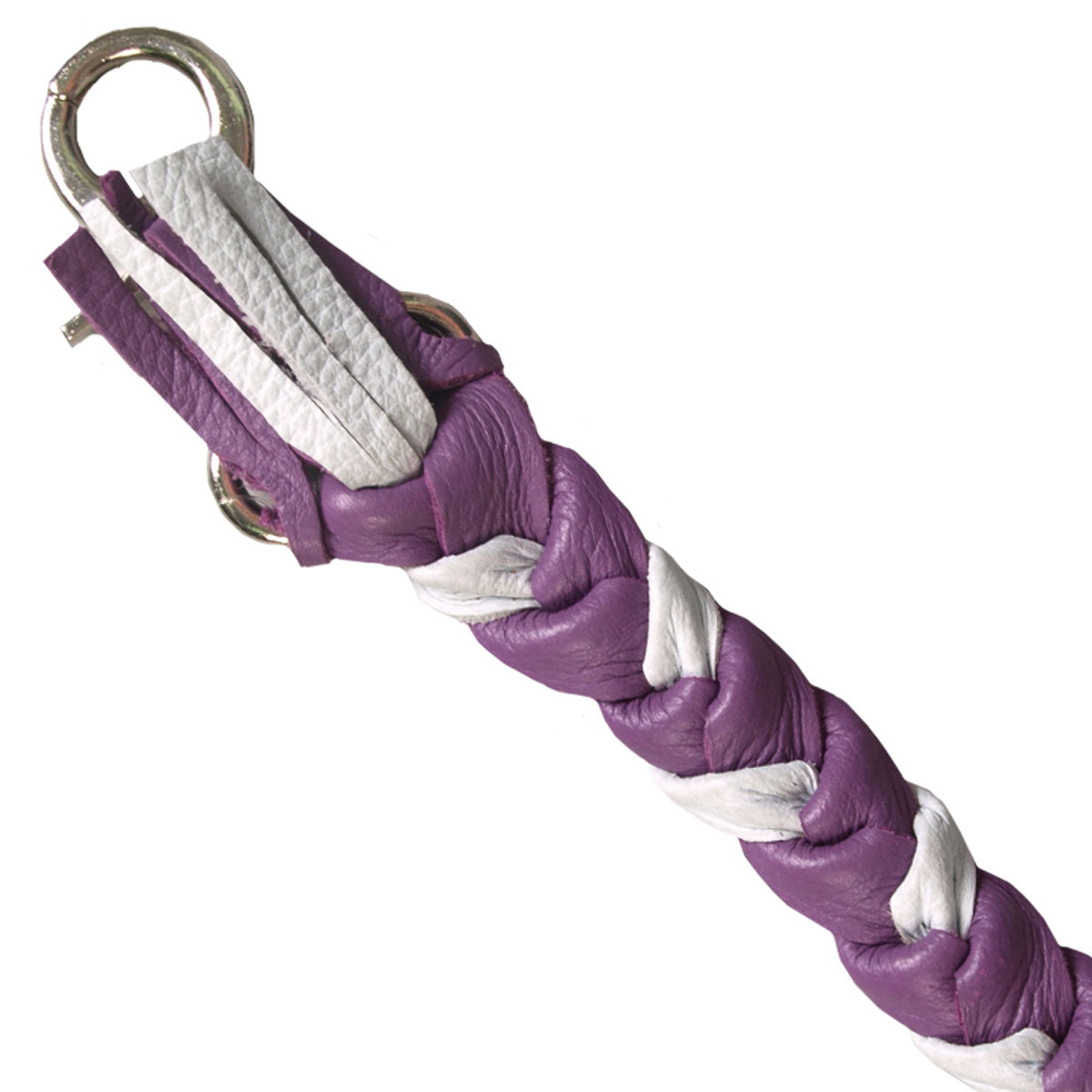 Hot Leathers 9" White and Purple Braided Leather Keychain KCW1007