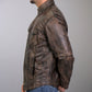 Hot Leathers LCS1004 Men's Distressed Brown Leather Fashion Shirt with Multiple Pockets
