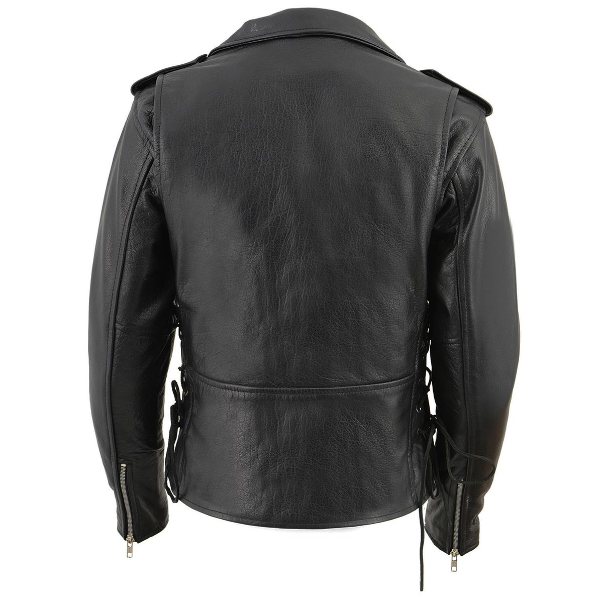 Milwaukee Leather LKL2700 Women's Classic Black Premium Leather Motorcycle  Vintage Jacket with Side Laces