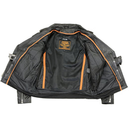 Milwaukee Leather LKL4710 Women's Black Premium Leather Motorcycle Biker Rider Vest W/ Snap Button Closure