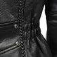 Milwaukee Leather LKL2710 Women's Classic Black Braided Motorcycle Jacket with Studded Back