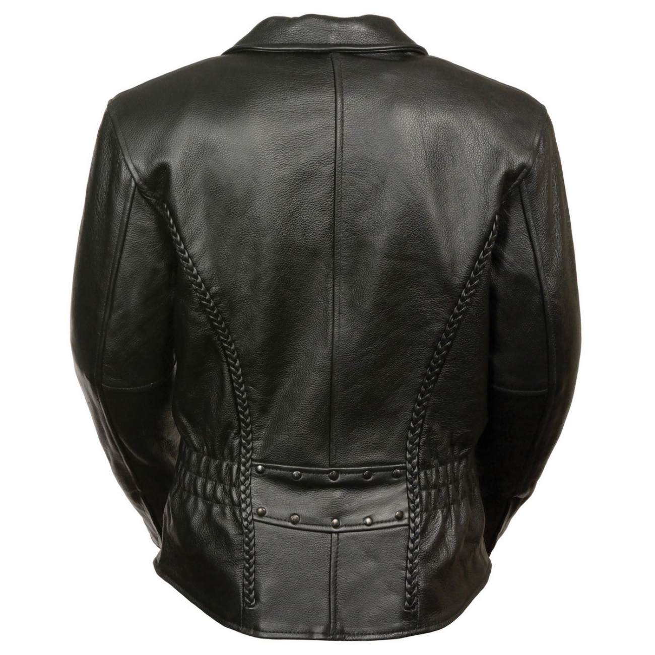 Milwaukee Leather SH7023 Women's 'Braided' Black Leather Jacket with Studs