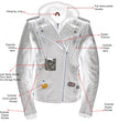Milwaukee Leather LKL2739 Women's Black Premium Leather Vented Motorcycle Biker Jacket w/ Hoodie