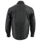 Milwaukee Leather LKM1600 Men's Black Lightweight Casual Biker Style Leather Shirt