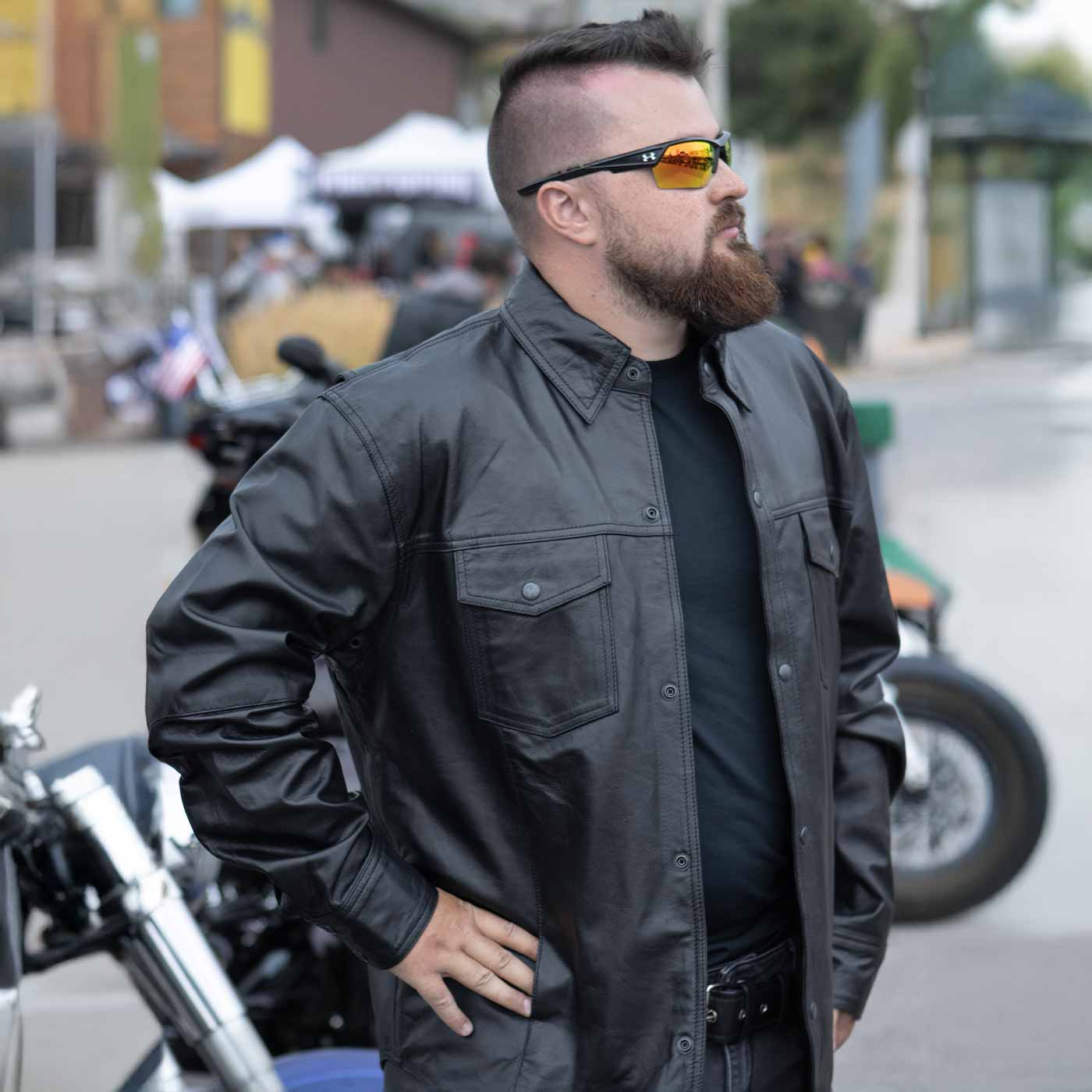 Milwaukee Leather LKM1600 Men's Black Lightweight Casual Biker