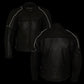 Milwaukee Leather LM17013 Men's Premium Black Advanced Leather Motorcycle Jacket w/ CE Armor Protection