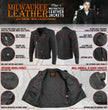 Milwaukee Leather LKM1702 Men's Vintage Flat Black Motorcycle Biker Leather Jacket w/ CE Armor Protection