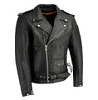 Milwaukee Leather LKM1711 Men's Leather Black Classic Side Lace Police Style Jacket