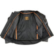 Milwaukee Leather LKM1725 Men's Black Leather Sporty Crossover Scooter Motorcycle Jacket w/ Reflective Piping