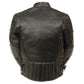 Milwaukee Leather LKM1900 Boy's Black Leather Side Lace Vented Moto Jacket