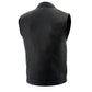 Milwaukee Leather LKM3713 Men's Black Leather Club Style Motorcycle Rider Vest W/ Dual Closure Zipper and Snaps