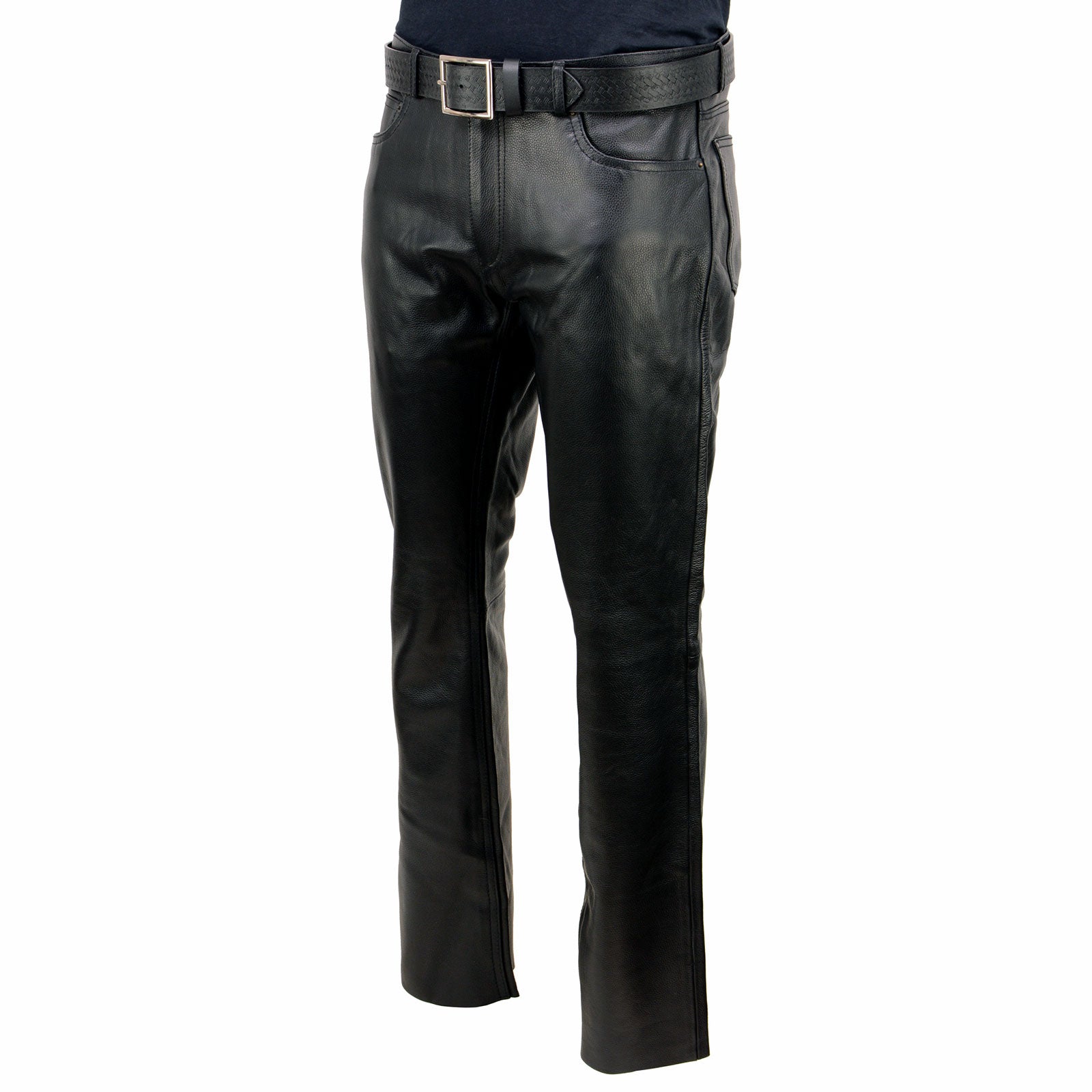 Milwaukee Leather | Classic Fit 5 Pocket Leather Pants for Men - Premium  Leather Motorcycle Riding Pants - LKM5790