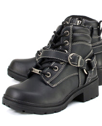 Milwaukee Motorcycle Clothing Company MB228 Paragon Leather Women's Black Motorcycle Boots
