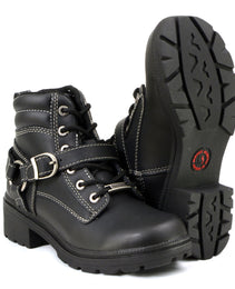 Milwaukee Motorcycle Clothing Company MB228 Paragon Leather Women's Black Motorcycle Boots