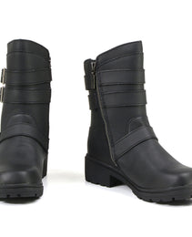 Milwaukee Motorcycle Clothing Company MB253 Cameo Leather Women's Black Motorcycle Boots